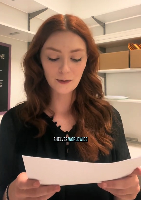 Liz in the backroom of a David's Bridal