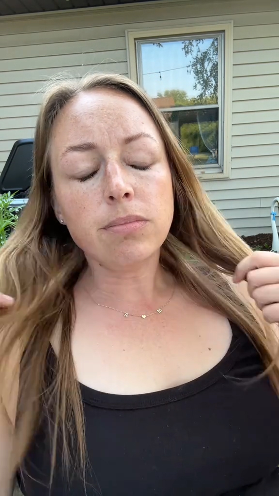 Meredith McKenzie in her yard