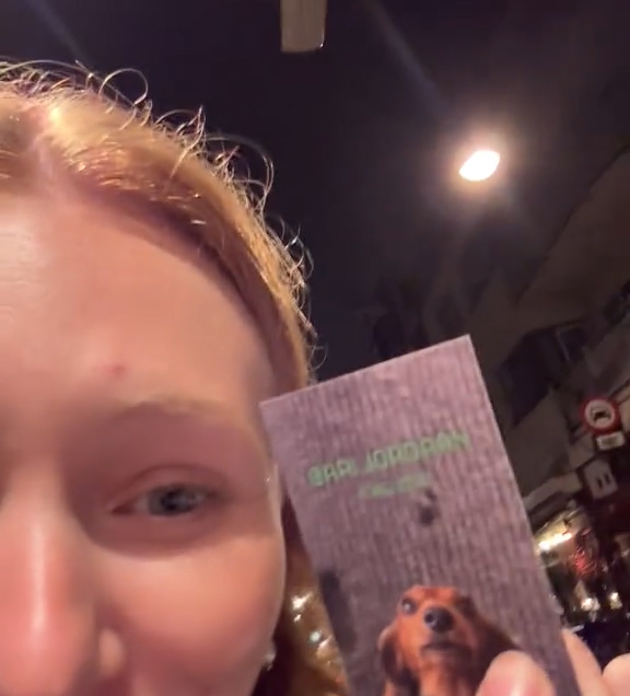 Killy with a dog card