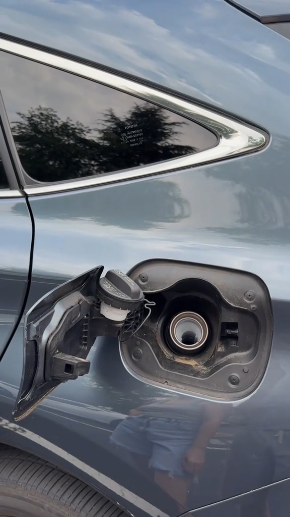 Victoria taking safety measures in her car