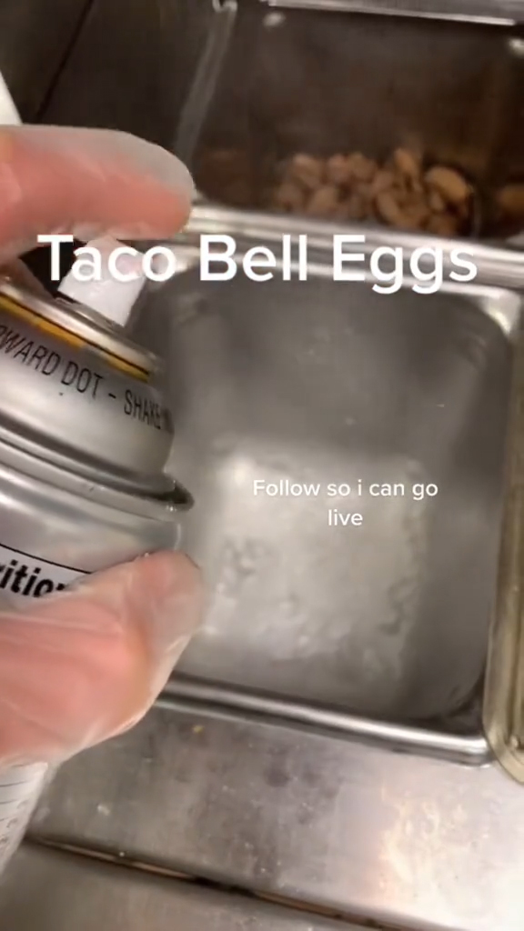 Eggs being made at Taco Bell