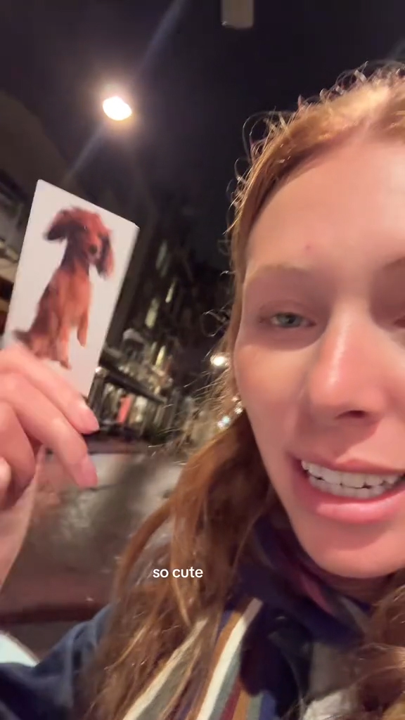 Killy with a dog card