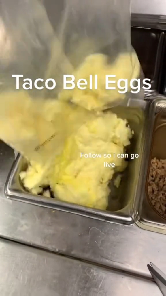 Eggs being made at Taco Bell