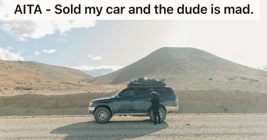 A used car in the desert