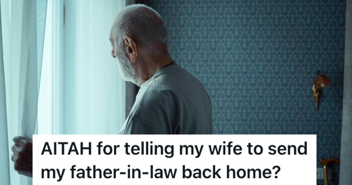 An old man looking out of the window