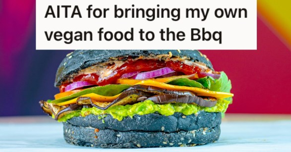Vegan burger in a blue bun