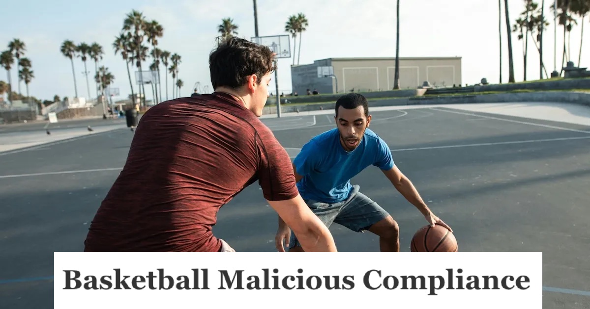 Men playing basketball outside