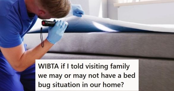 Exterminator looking for bed bugs