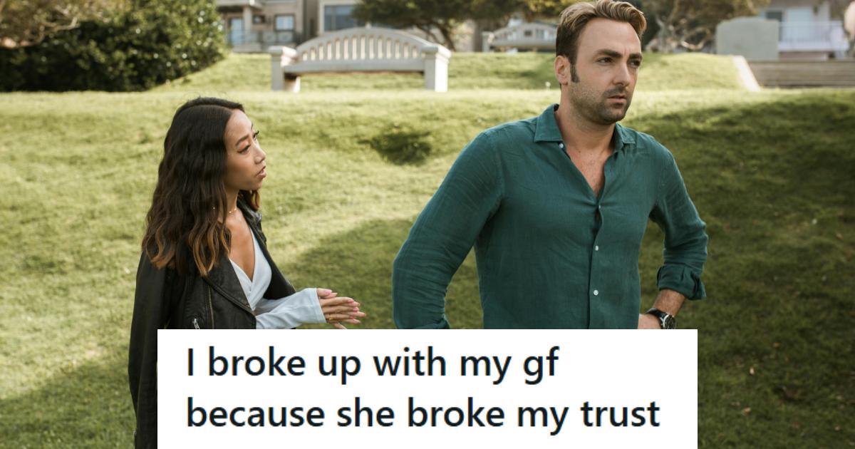 Man walking away from the woman who cheated on him