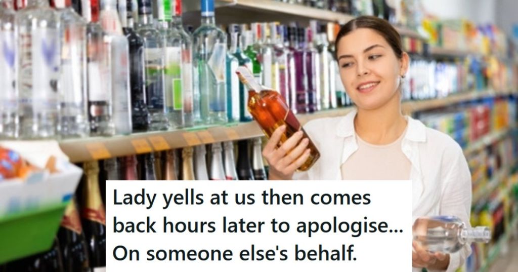 Woman buying alcohol