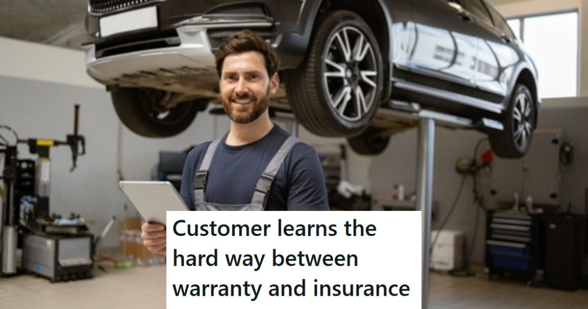 Customer Bought A New $70,000 Vehicle And Thought That Everything Would Be Covered By The Warranty, So He Didnt Get Insurance Mechanic ready to work on a car