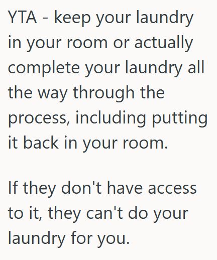 Comment 2 73 Daughter Wants To Do Her Own Laundry To Make Sure It Is Done Right, But When She Asked Her Family Members To Stop Including Her Clothes, They Got Upset