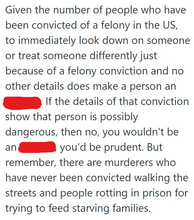 Comment 3 49 Her Boyfriend Wants To Have A Convicted Felon Over To Their Apartment, But Shes Uncomfortable With It And Angry At Him For Even Asking