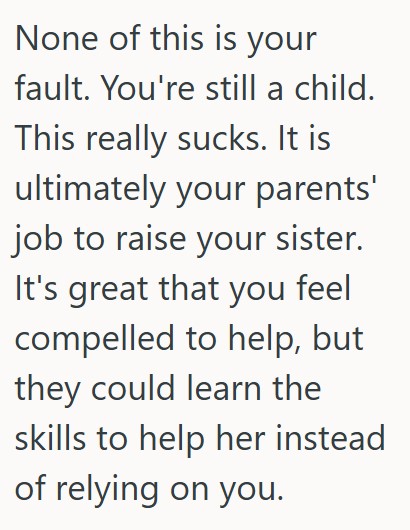 Comment 4 121 Older Sister Is Constantly Asked To Care For Her Younger Sibling With Mental Health Issues, And She Is Tired Of Picking Up The Parenting Role All The Time