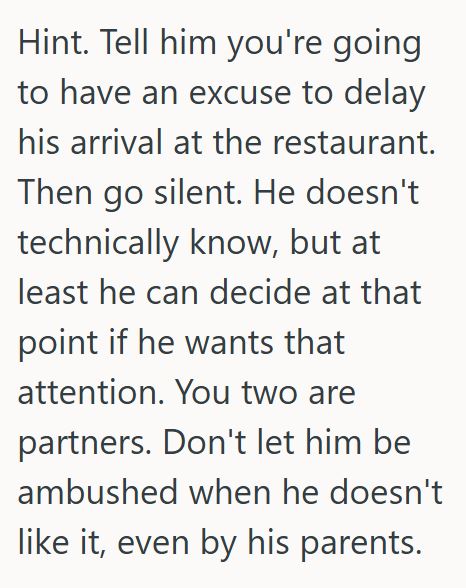 Comment 4 62 Her Boyfriends Mom Wants Her To Help With A Surprise Birthday Party, But She Knows He Doesnt Want That Kind Of Celebration