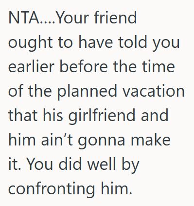 Comment 4 70 Couple Planned A Trip With Another Couple, But Then They Cancelled And Went On A Similar Trip On Their Own