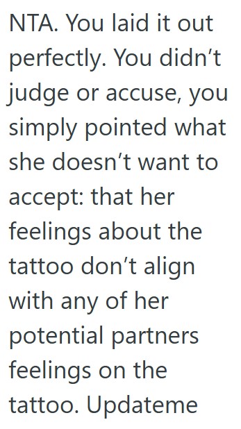 Comment 4 94 Mans Wife And Her Friend Asked Him For His Honest Opinion About A Tattoo Of A Deceased Boyfriend, But They Didnt Like His Answer