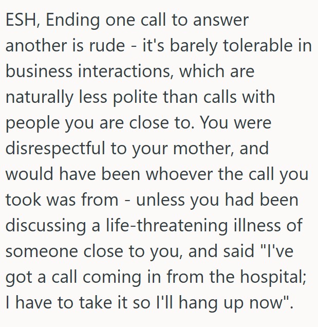 Comment 5 109 Daughter Had To Hang Up On Her Mom To Talk To Her Dad For A Moment, And Now Mom Is Irate And Wont Talk To Her Anymore