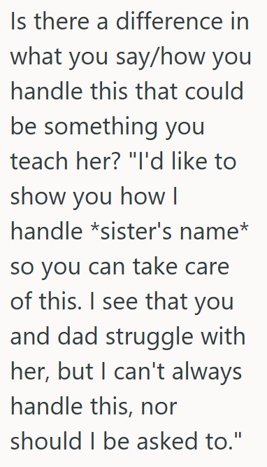 Comment 5 117 Older Sister Is Constantly Asked To Care For Her Younger Sibling With Mental Health Issues, And She Is Tired Of Picking Up The Parenting Role All The Time