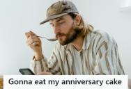 She Blindsided Him With Divorce And Destroyed His Life Plans, So He’s Eating Their Wedding Cake Alone Before Leaving Town Forever