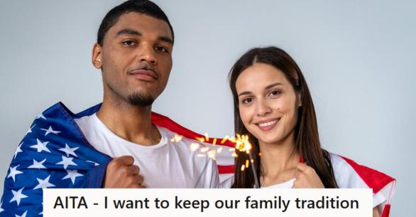 Husband and wife celebrating July 4th together