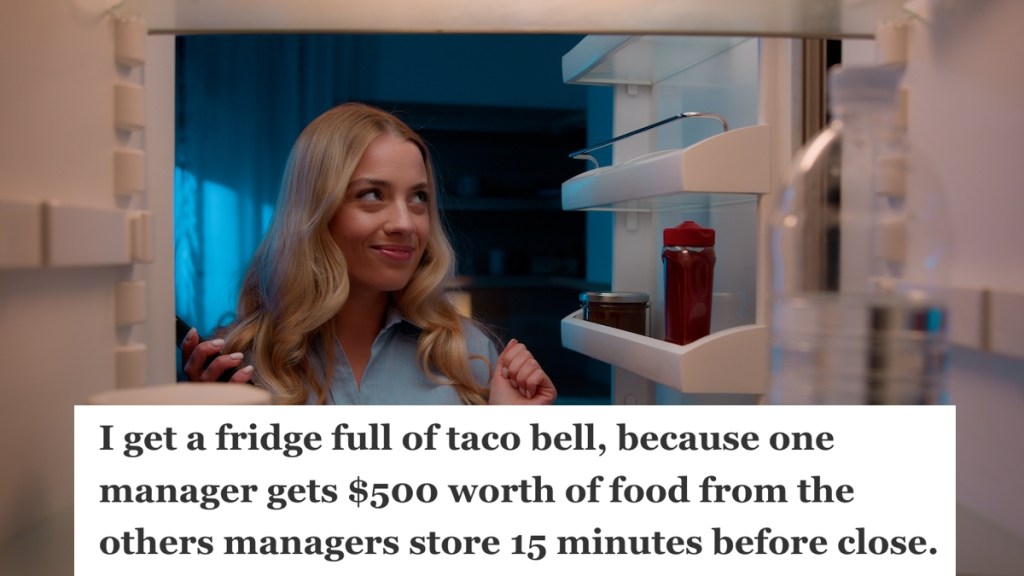 Woman looking in her fridge
