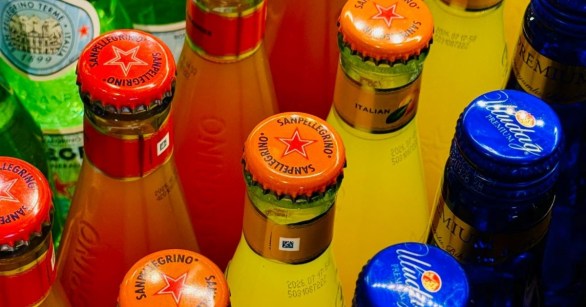 Glass bottles in different colors