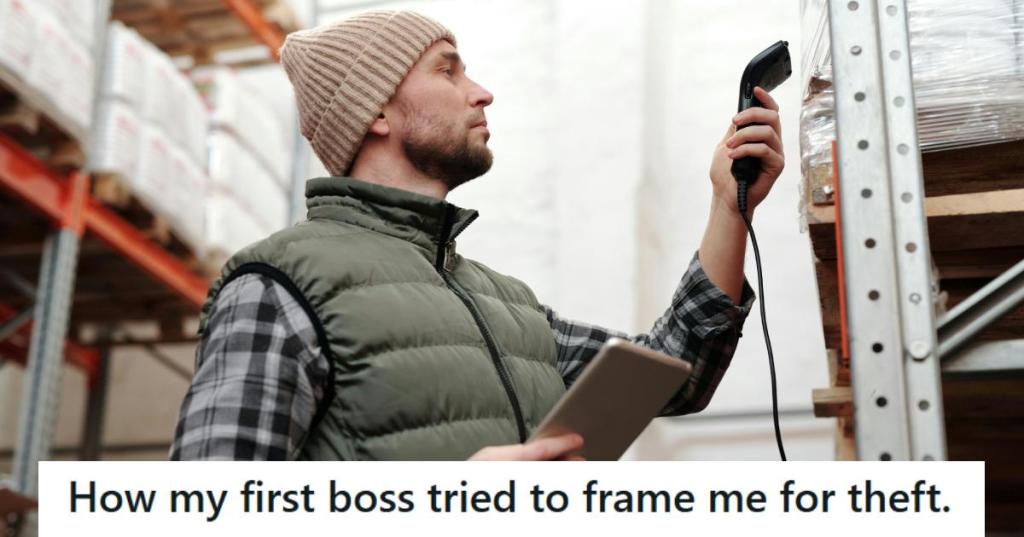 Man scanning items in the warehouse during inventory