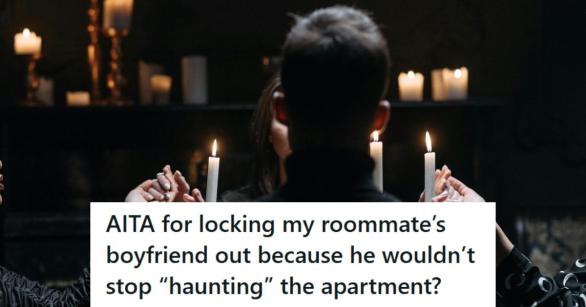 Man and three women conducting a seance together