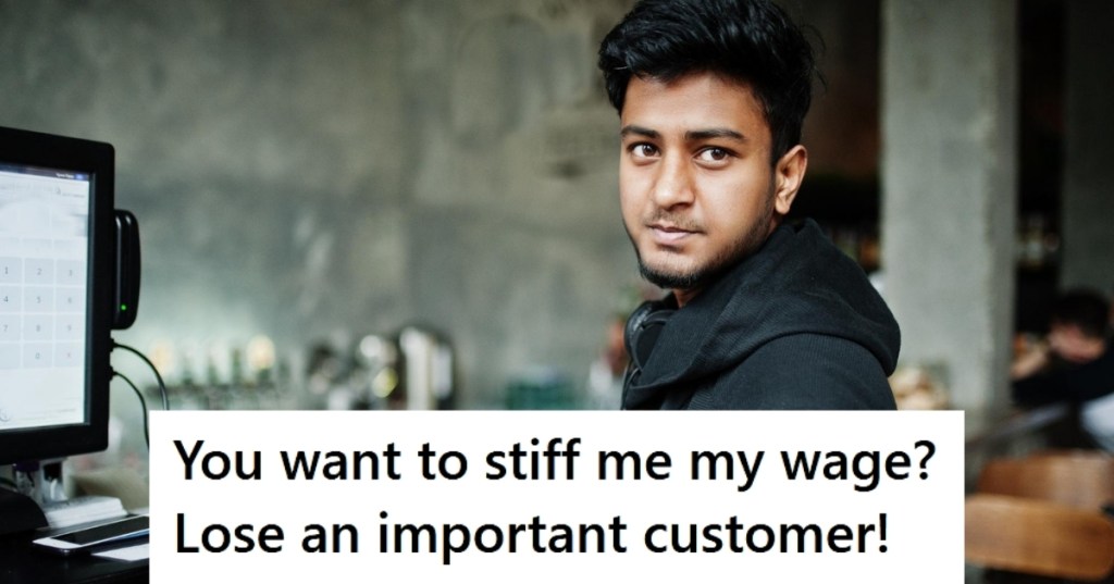 Young man at cash register