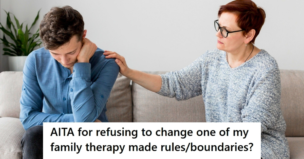 Sad teenage boy in therapy