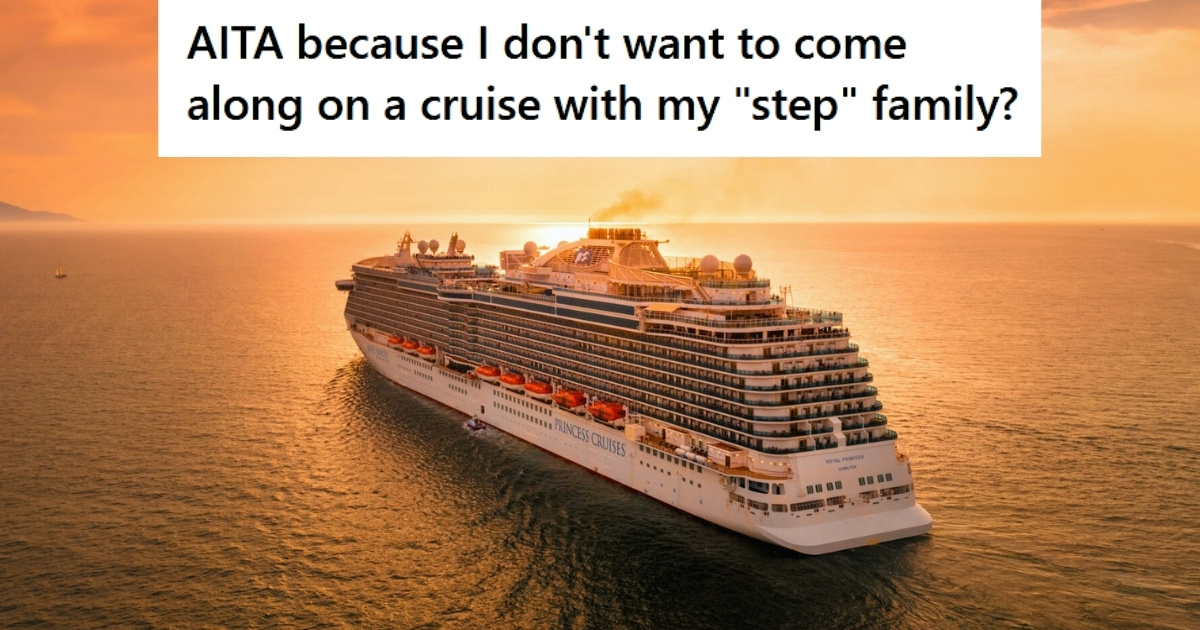 Cruise ship during sunset