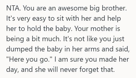 Hold The Baby 1 He Let His Little Sister Hold His Newborn Baby Against Their Mother’s Wishes, And Now She’s Accusing Him Of Being Irresponsible And Disrespectful
