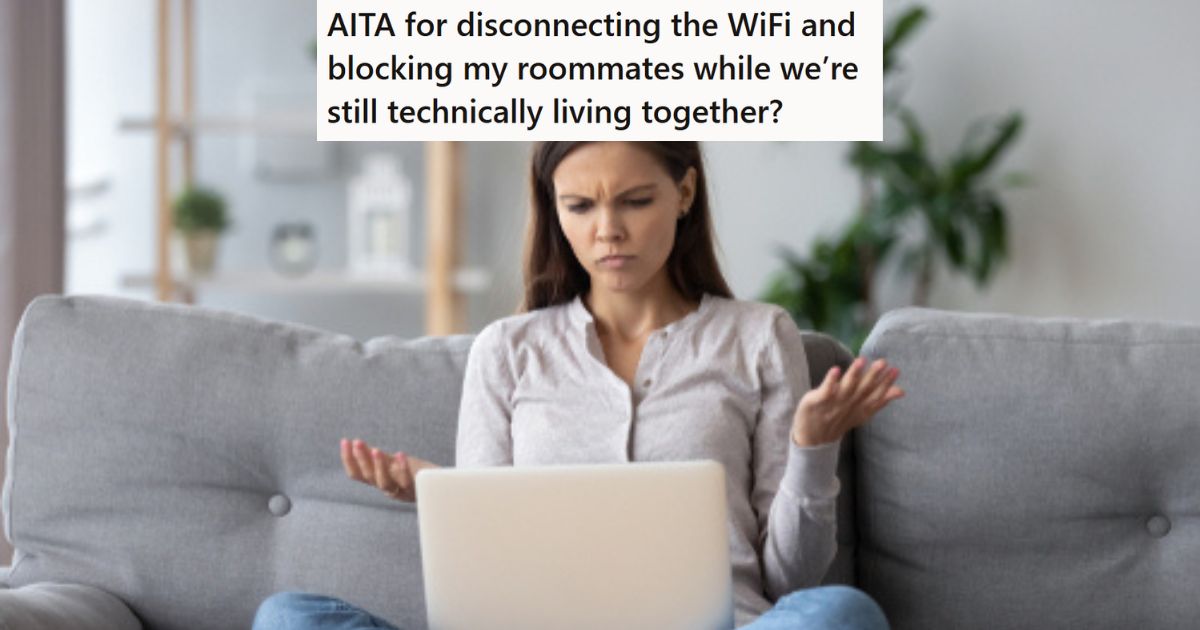 Woman with no internet