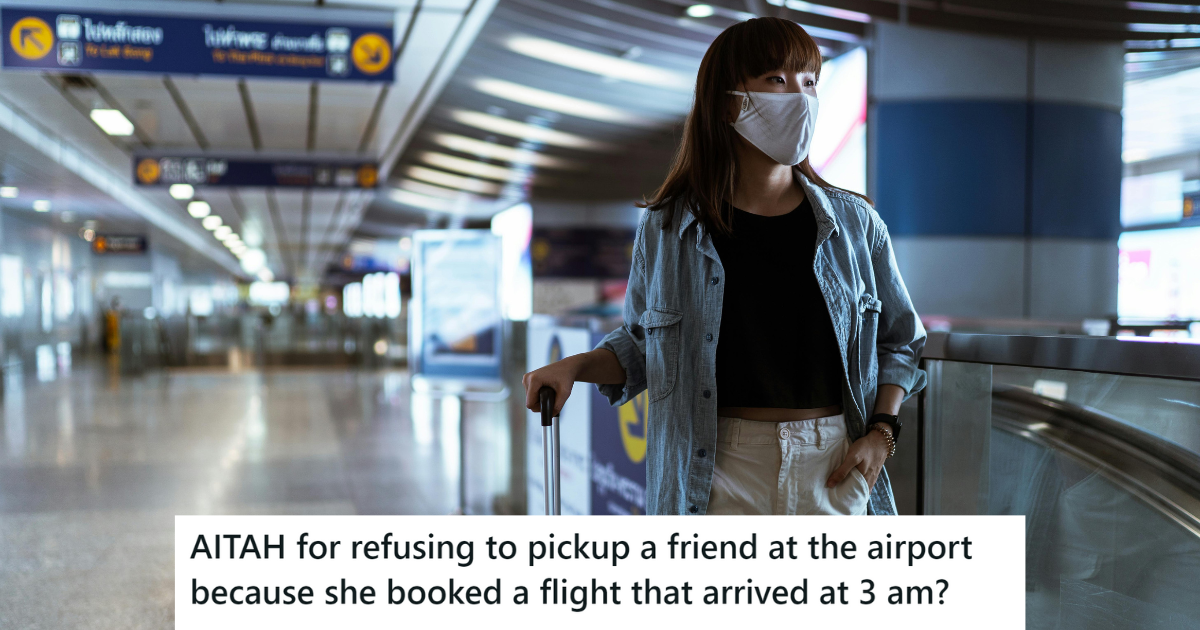 Girl in mask at the airport