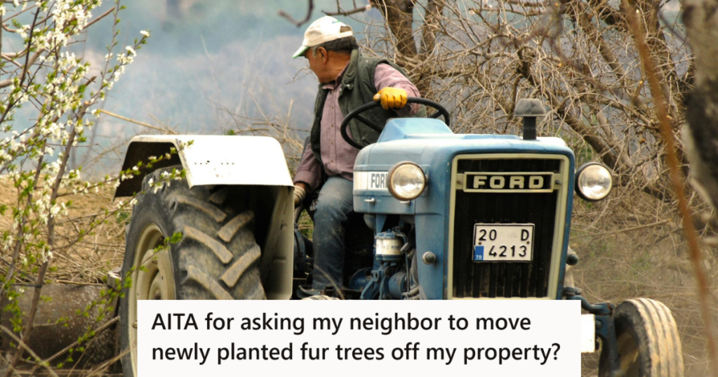 Man on a blue tractor