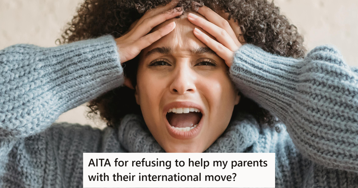 Girl in blue sweater screaming