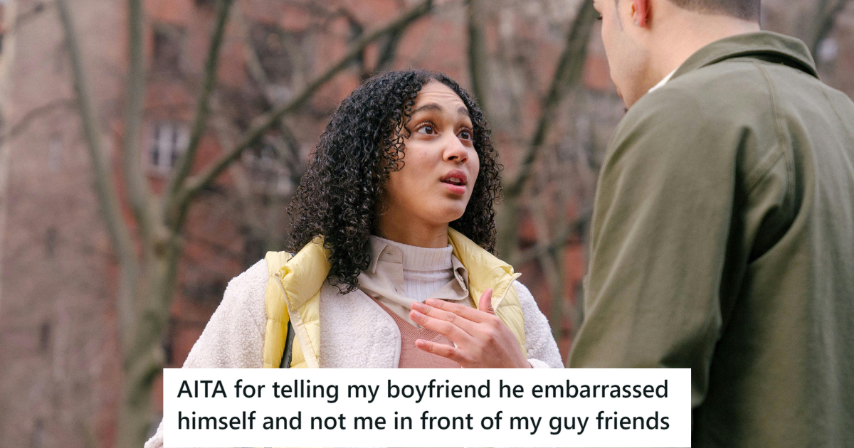 Girl in jacket arguing with a man