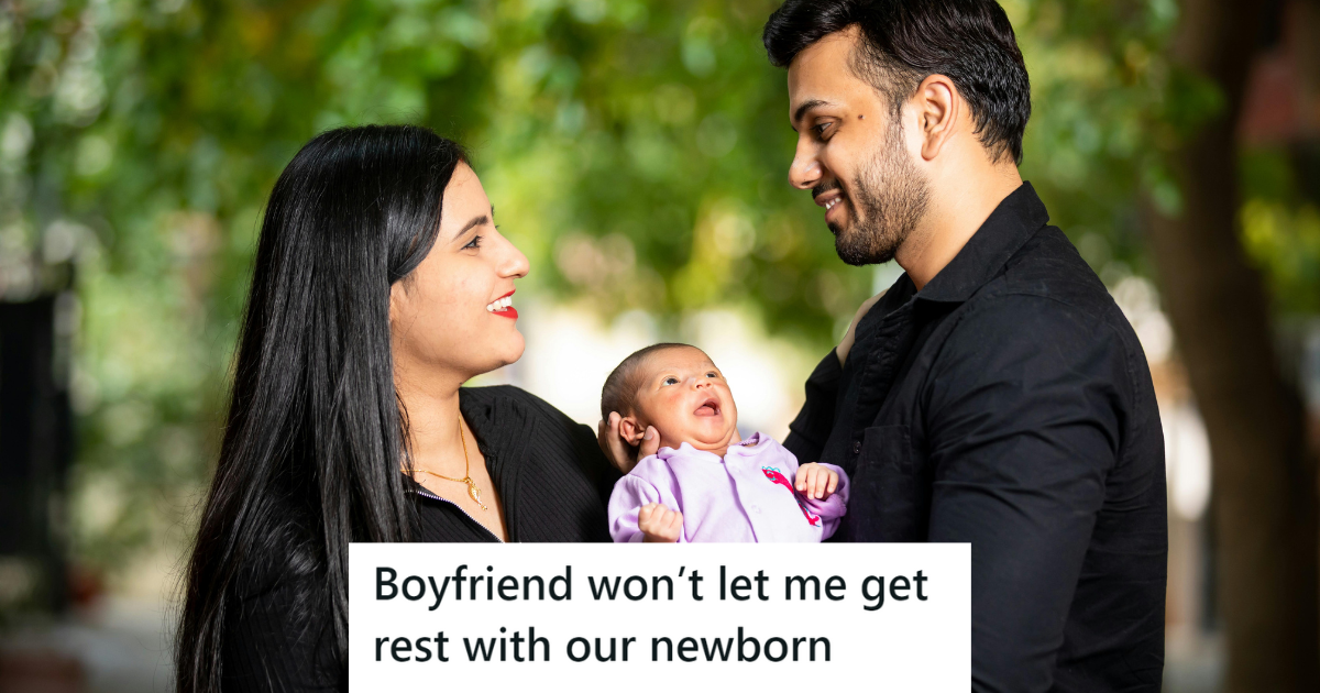 Couple with a newborn baby