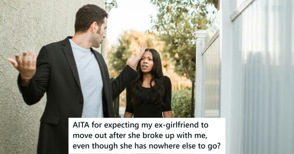 Couple arguing outdoors