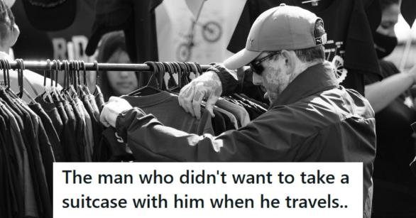 Rich man shopping for new clothes to say at his fourth house