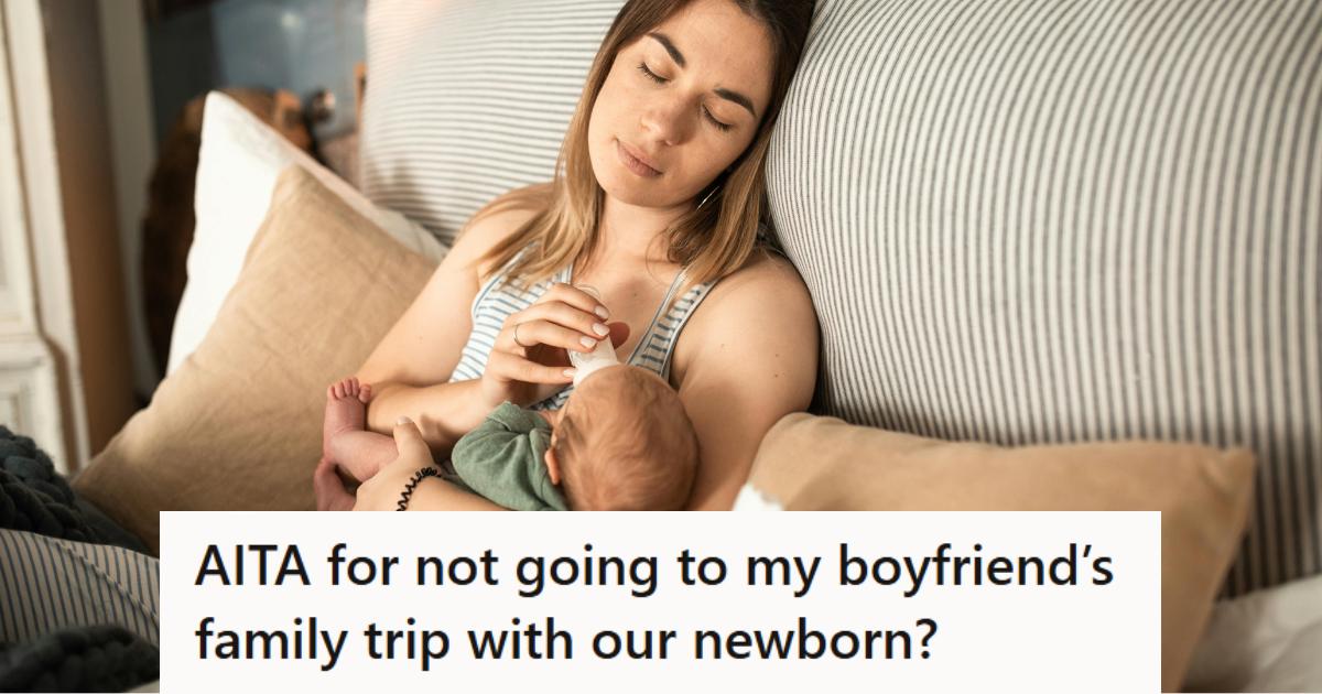 New mother exhausted while taking care of her newborn