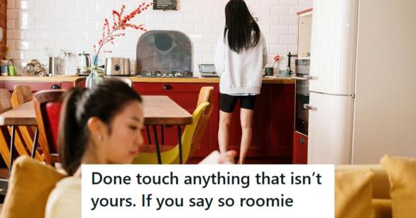 Female roommates keeping their distance from one anther