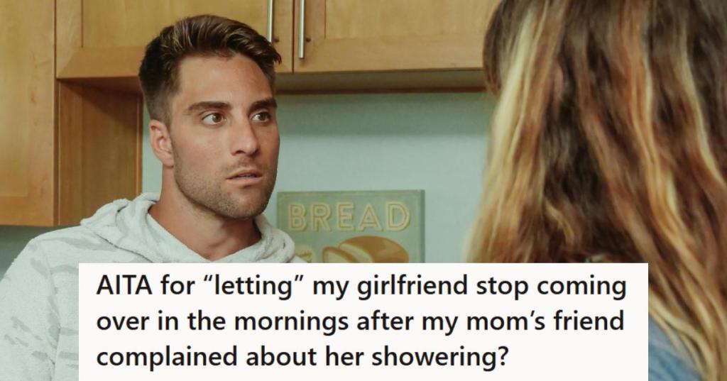 Man looking at his mom like she's lost her mind