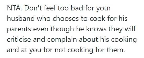 Not Cooking 3 In Laws Insulted Woman’s Cooking And Suggested She Stop, But When Her Husband Took Over, They Demanded She Return To The Kitchen