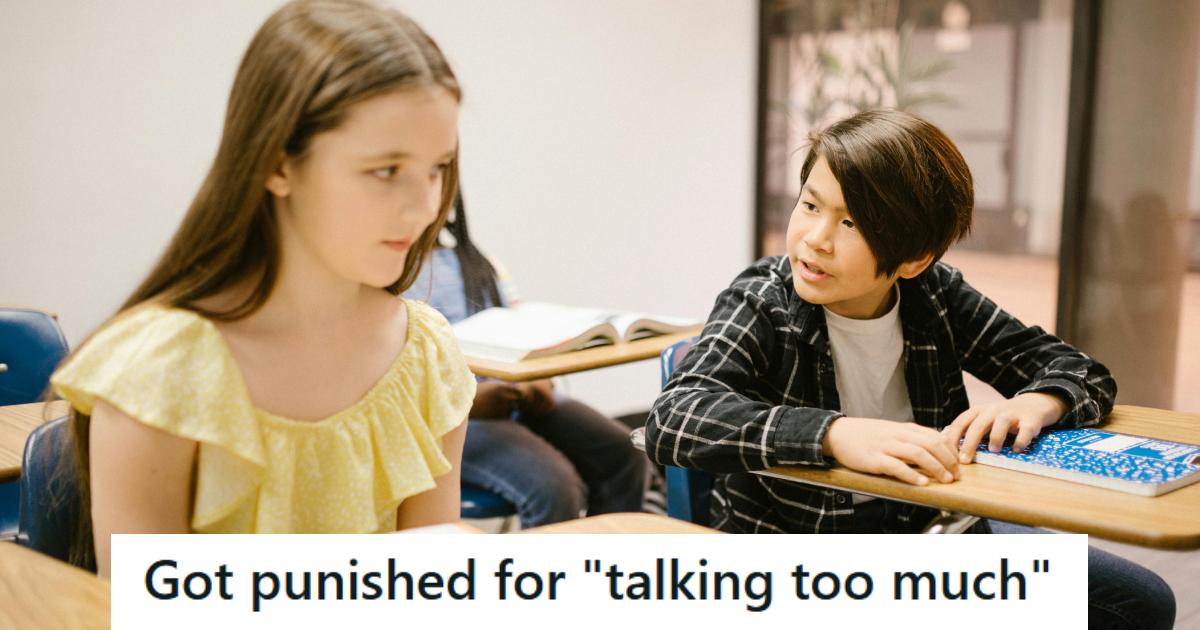 Girl getting falsely accused for talking to the boy next to her