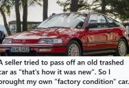 Car Seller Claimed A Trashed Vehicle Was “Factory Condition,” So She Brought Her Own To Prove Him Wrong
