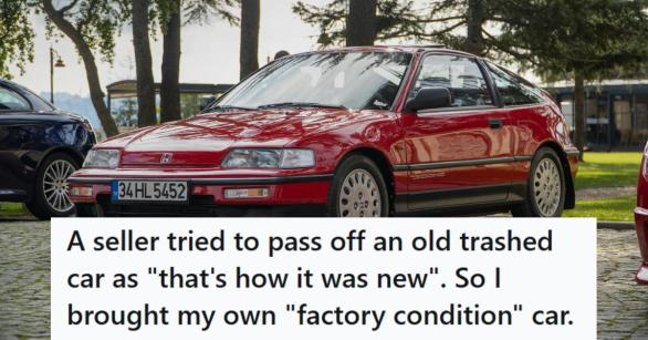 Red Honda CRX in factory condition from the early 1990s