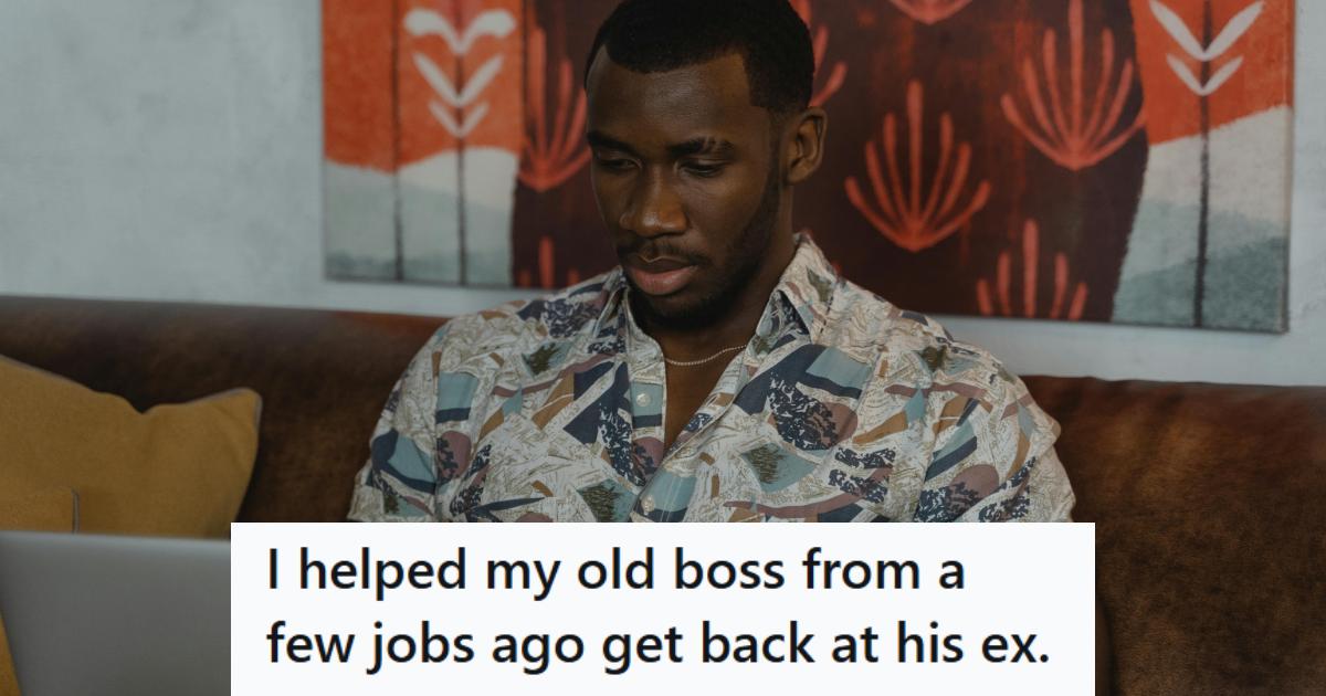 Man sending an electronic payment so his ex will leave him alone