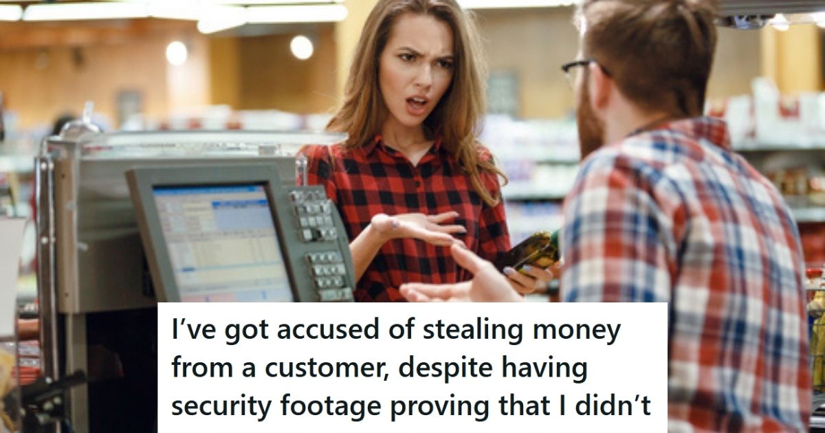 A Customer Came In Angry And Accused Him Of Stealing Her Money The Day Before, So He Had The Manager Pull Up The Security Footage To Prove Her Wrong Angry woman with retail worker